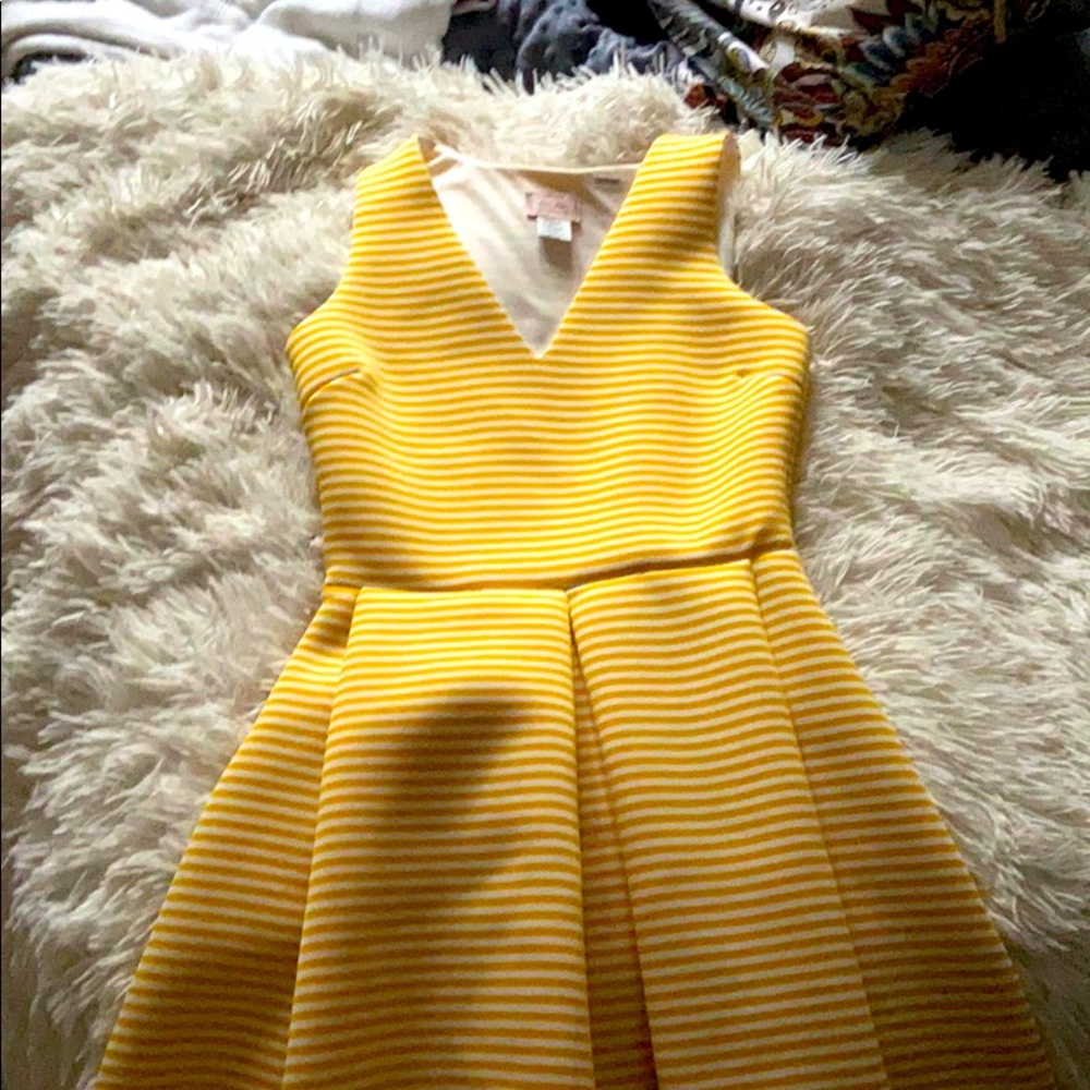 Yellow and white dress